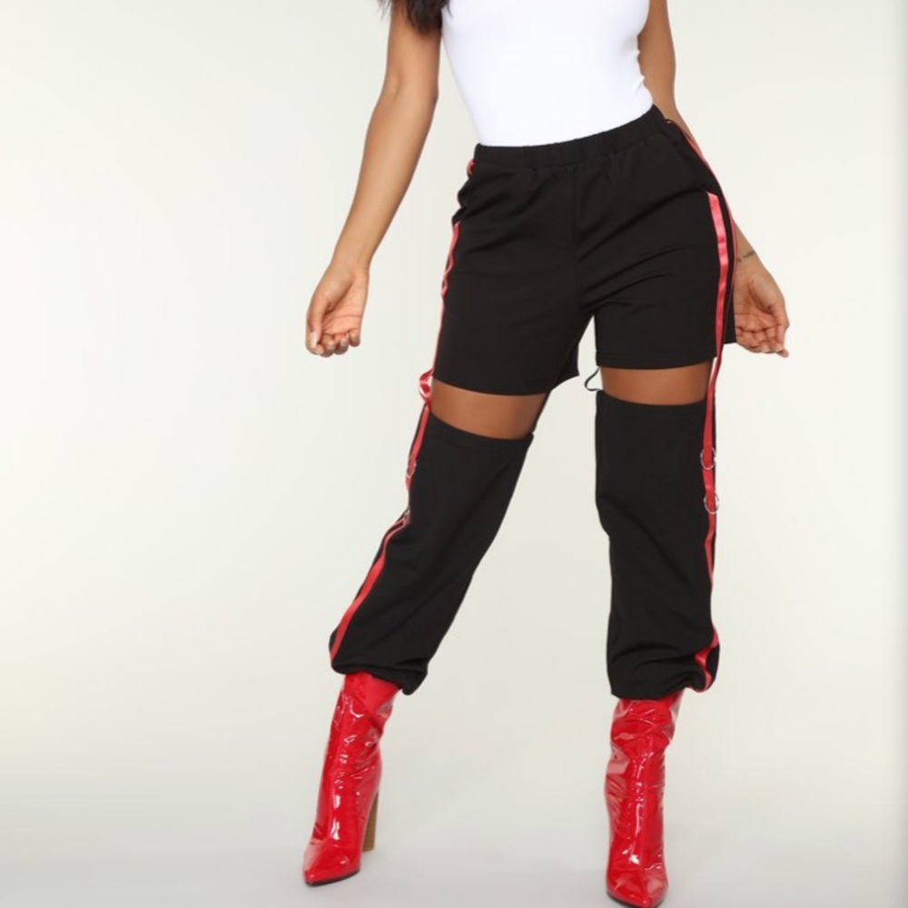 FASHION NOVA Part Of The Scene Pants - Red MEDIUM